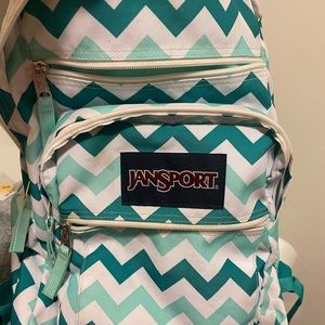 Jansport Green And White Backpack